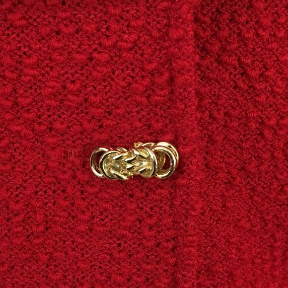 BEAUTIFUL St John collection knit red jacket skirt suit size 4 6 - Picture 6 of 9